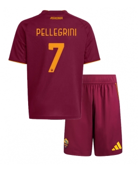 AS Roma Lorenzo Pellegrini #7 Maglia Gara Casa Repliche 2025-26 Bambino Maniche Corte